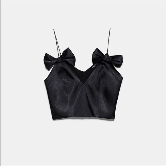NEW!!! Zara Satin Double Bow Top - Picture 2 of 8